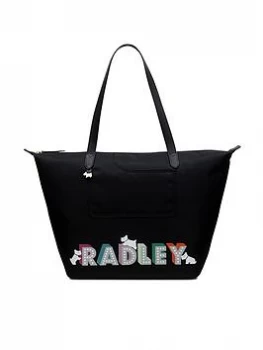 image of Radley Pocket Essentials London Lights Large Ziptop Tote Bag - Black