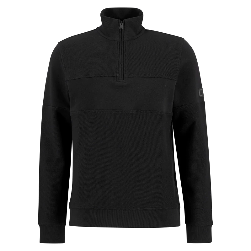 Image of Barbour International Mens Kaspian Half-Zip Sweatshirt Black male L