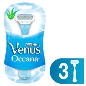 image of Gillette Venus Oceana Womens Disposable Razors 3 Count