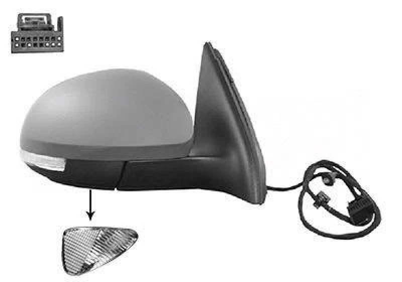 Image of VAN WEZEL 5745828 Wing mirror * HAGUS * Right, with memory, primed Outside Mirror (50)