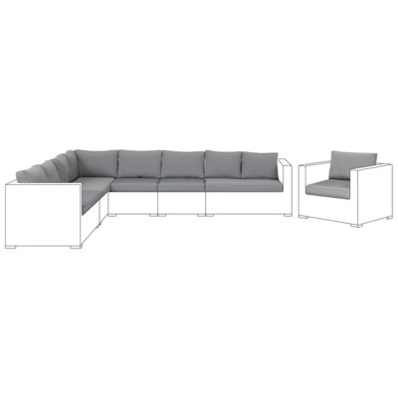 Image of Beliani Outdoor Cushion Cover Set XXL Grey