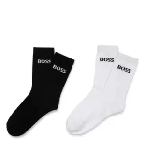 image of Boss Boys 2 Pack Logo Socks - Black