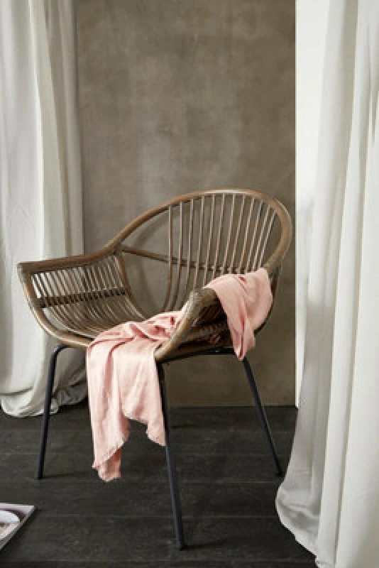 Image of Premier Housewares Grey Wash Natural Rattan Chair, Rustless Rattan Chair, Easy Cleaning Rattan Armchair Grey