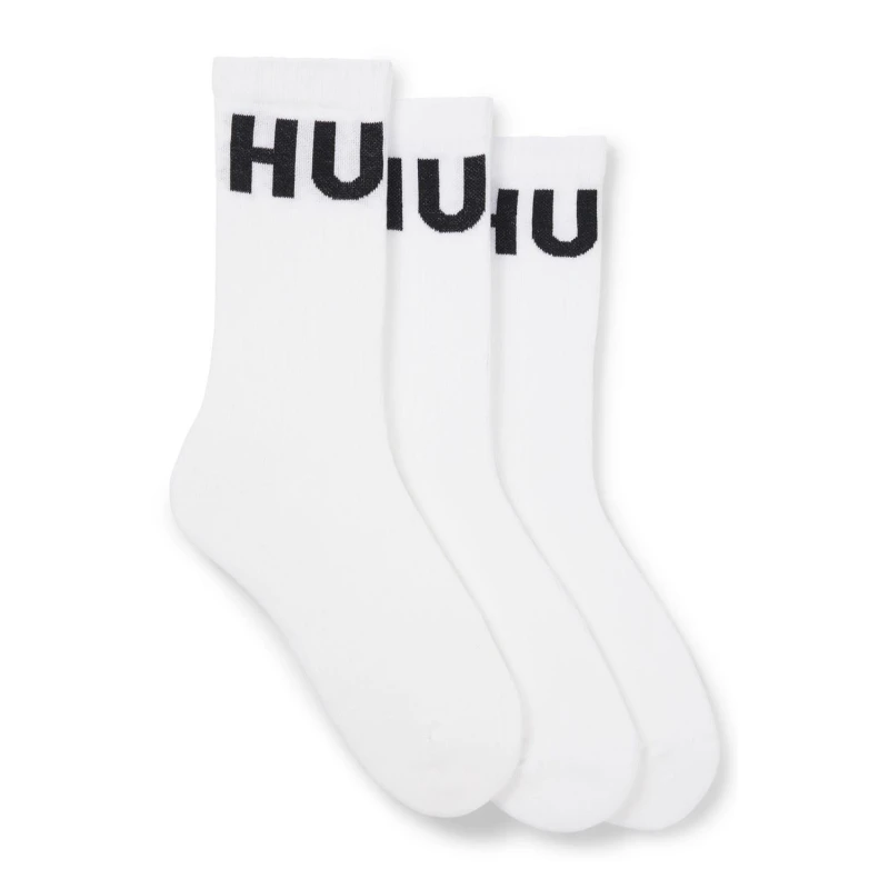 Image of Hugo 3 Pack of Iconic Socks White male 5-8