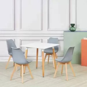 Image of Mmilo Set Of 4 ECN Light Grey Tulip Style Dining Chair