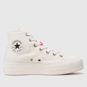 image of Converse All Star Lift Pop Words Trainers In White