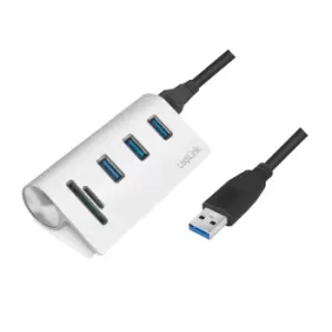 LogiLink CR0045 interface hub USB 3.2 Gen 1 (3.1 Gen 1) Type-A...