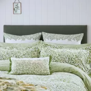 Image of William Morris Willow Bough Kingsize Duvet Cover, Leaf Green