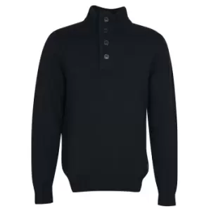 Barbour Mens Patch Half Zip Black Medium