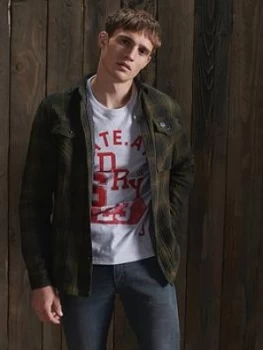 Image of Superdry Miller Flannel Shirt, Green, Size 3XL, Men