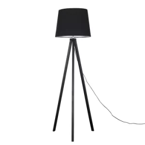 Image of Barbro Dark Wood with XL Black Aspen Shade