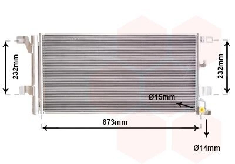 Image of VAN WEZEL Air conditioning condenser VAN WEZEL 03015704