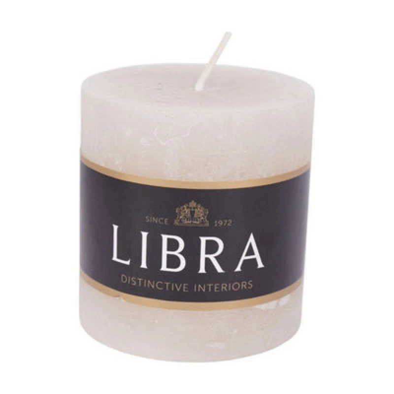 Image of Buttercup Farm Natural Rustica Pillar Candle - Paraffin Wax - L7 X W7 X H7cm - Ivory