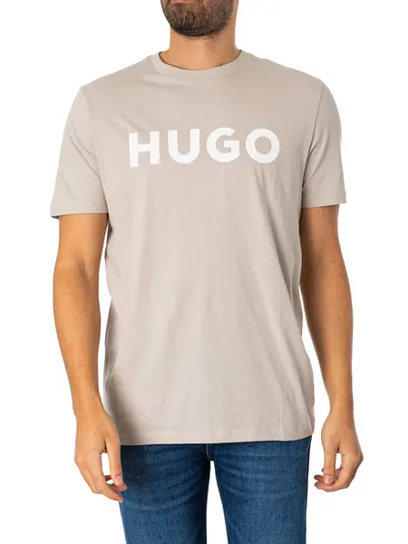 Image of HUGO Dulivio Graphic T-Shirt Light Pastel Grey L