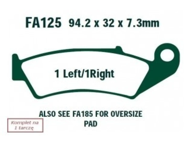 Image of EBC Brakes FA125TT Brake pad set Brake Pad Set,disc brake (402)