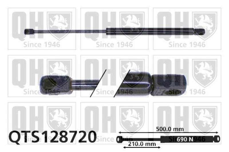 Image of QUINTON HAZELL Tailgate strut QUINTON HAZELL QTS128720