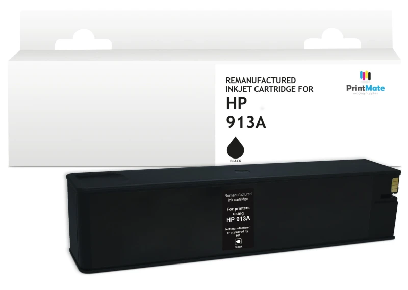 Image of PrintMate HP 913A. remanufactured ink cartridge. Black 3800p
