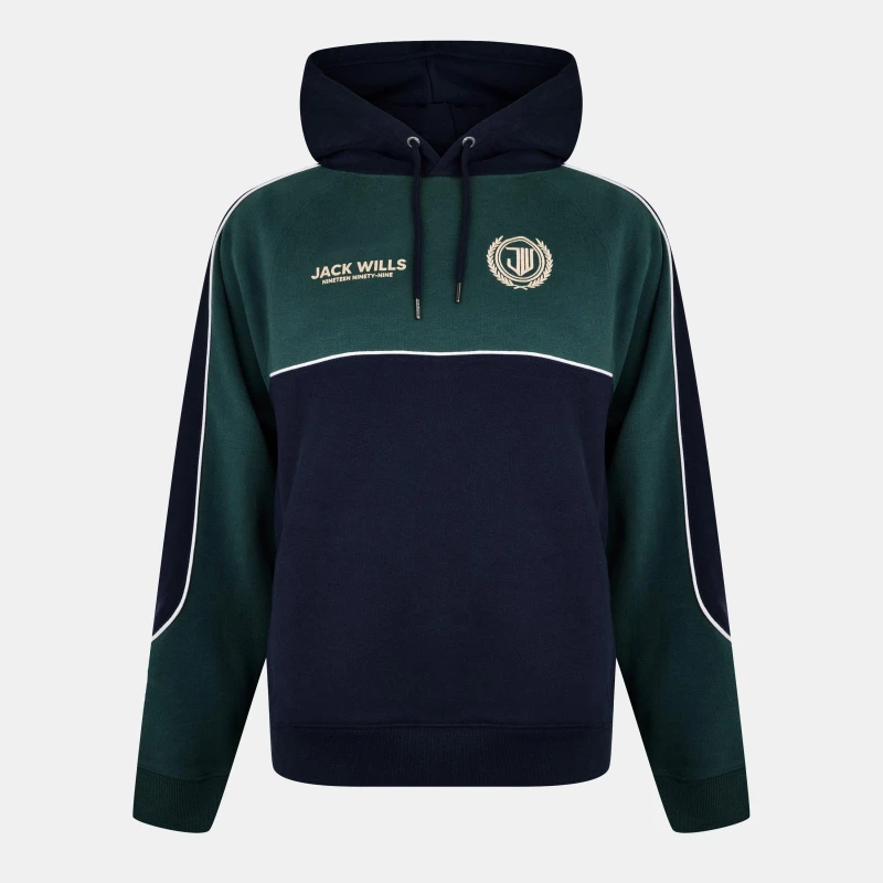 Image of Jack Wills Piped Crest Hoodie - Blue Blue XS