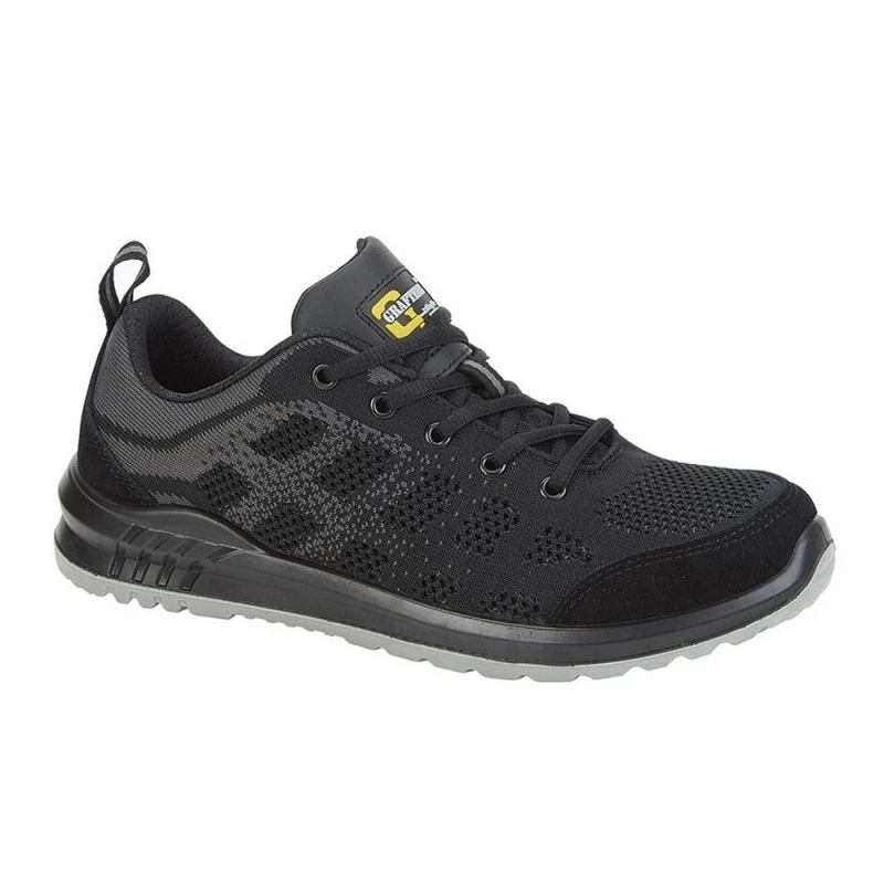 Image of Grafters Mens Suede Safety Trainers in Black Size: 4 Black Male 4