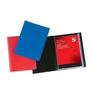 image of 5 Star A4 Display Book Soft Cover Lightweight Polypropylene 10 Pockets Blue