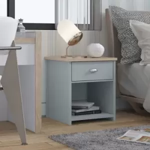 image of FWStyle 1 Drawer Westbury Lamp Table Nightstand Matt Grey