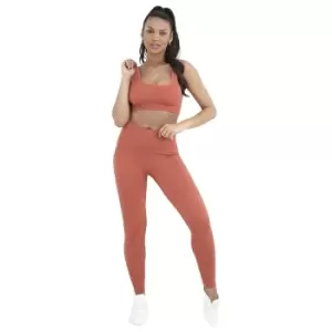 Image of Hoxton Haus Womens/Ladies Ribbed High Waisted Leggings (XS-S) (Rust)
