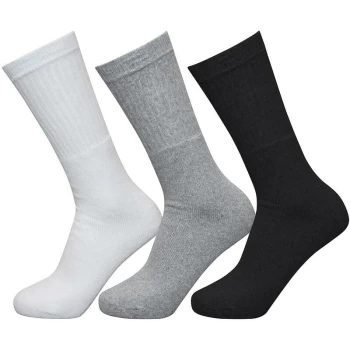 image of Multi Sport Crew Socks (3 Pairs) - 8-12 - Black/Grey/White - Exceptio