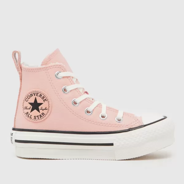 image of Converse Kids Platform Lift Warm Winter Essentials EVA Trainers - Pink, Size 11 Younger