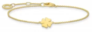 Thomas Sabo 18k Yellow Gold Plated Cloverleaf Bracelet A1990 Jewellery