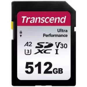 Image of Transcend TS64GSDC340S SDXC card 512GB A1 Application Performance Class, A2 Application Performance Class, v30 Video Speed Class, UHS-Class 3 shockpro