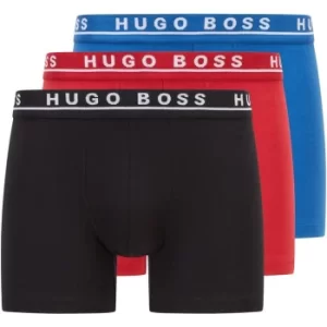 image of Hugo Boss 3 Pack Boxer Briefs Black/Red/Blue Size L Men