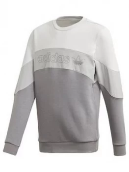 Image of Boys, adidas Originals BX 2.0 Crew Sweatshirt - Grey, Size 7-8 Years