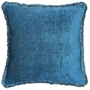 image of Astbury Chenille Fringed Cushion Teal, Teal / 50 x 50cm / Cover Only