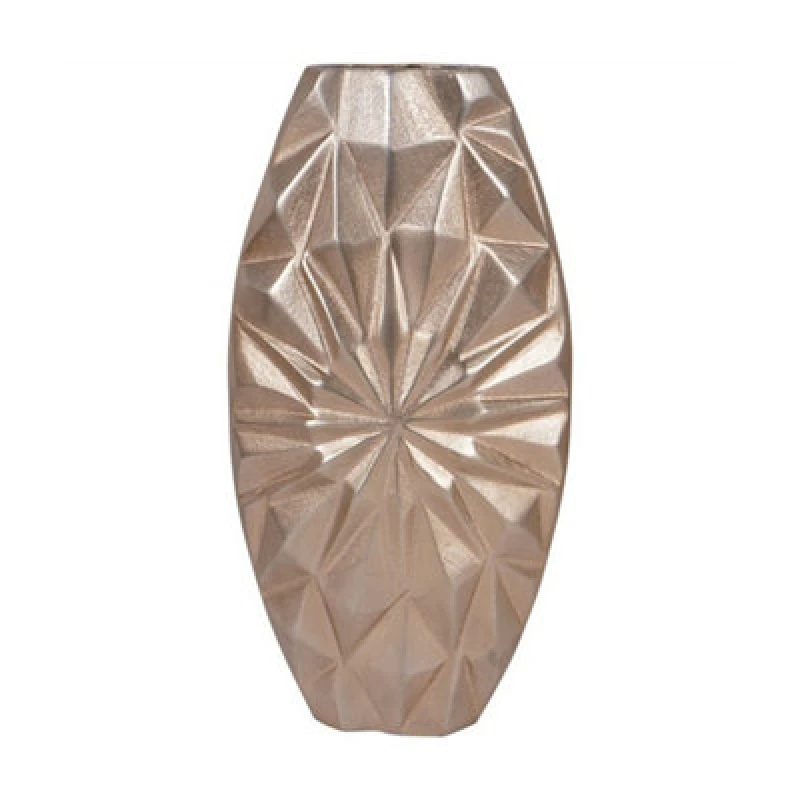 Image of Buttercup Farm Hatton Cast Aluminium Vase - L8 X W16 X H33cm - Champagne Gold