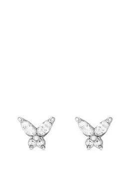 image of Simply Silver Sterling Silver 925 Cubic Zirconia Butterfly Stud Earrings