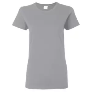 image of Gildan Ladies/Womens Heavy Cotton Missy Fit Short Sleeve T-Shirt (2XL) (Sport Grey)