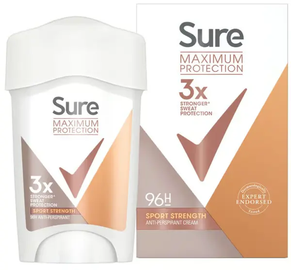 image of Sure Maximum Protection Sport Strength Deodorant Cream 45ml