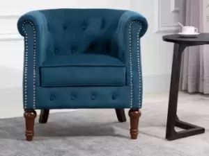 image of Birlea Freya Blue Velvet Fabric Chair