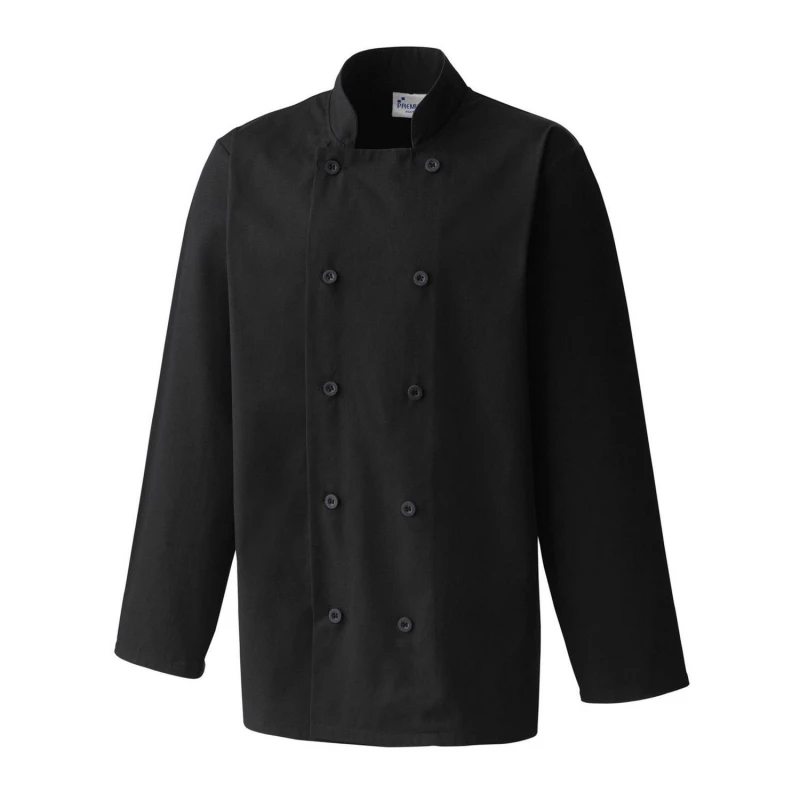 Image of Premier Premier Men Long-Sleeved Chef Jacket in Black Size: 5X-Large Black 5XL Male 5063693786663
