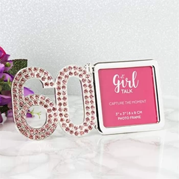 image of 3" x 3" - Girl Talk Pink Crystal Frame - 60