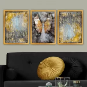 image of 3AC164 Multicolor Decorative Framed Painting (3 Pieces)