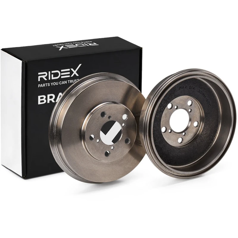 Image of RIDEX 123B0063 Brake Drum Rear Axle, 269,5mm, without ABS sensor ring Brake Drum (123)