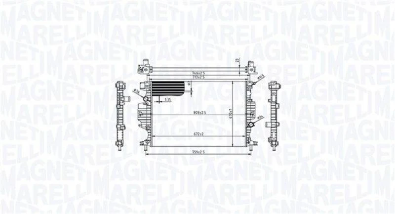 Image of MAGNETI MARELLI Engine radiator MAGNETI MARELLI 350213215800