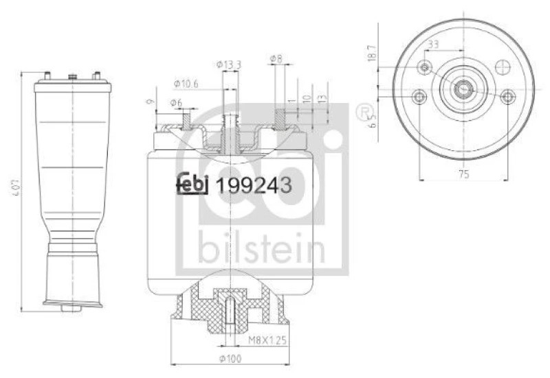 Image of Boot, air suspension FEBI BILSTEIN 199243