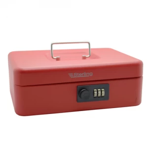 image of Sterling Keyless Cash Box With Combination Lock - Red