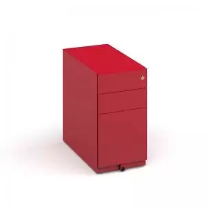 image of Bisley slimline steel pedestal 300mm wide - red