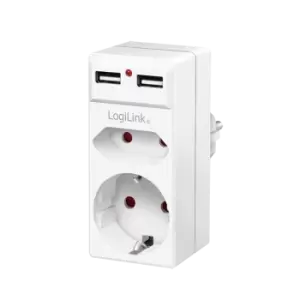 LogiLink DC Adapter with 2x USB-AF, 10,5W USB charger