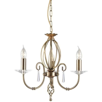 Image of Elstead - Aegean - Chandelier 3 Light Aged Brass Finish, E14