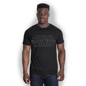 Image of Star Wars - Episode VII Force Awakens Logo Unisex Small T-Shirt - Black