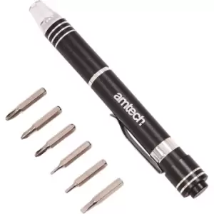 image of Am-tech - Amtech L0495 6-in-1 LED precision screwdriver set